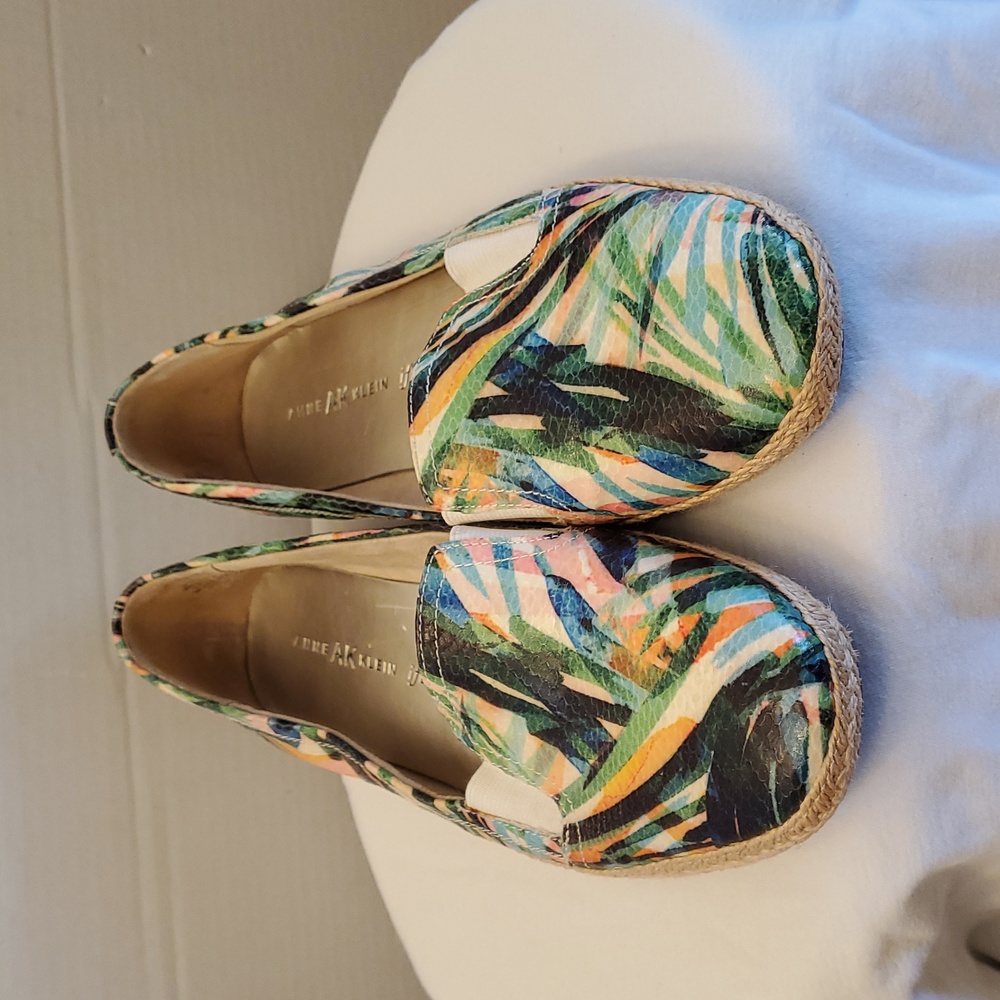 Anne Klein Iflex Stefana Tropical Hawaiian Print Jute Loafers Flats, Size 8.5 M - Picture 2 of 11